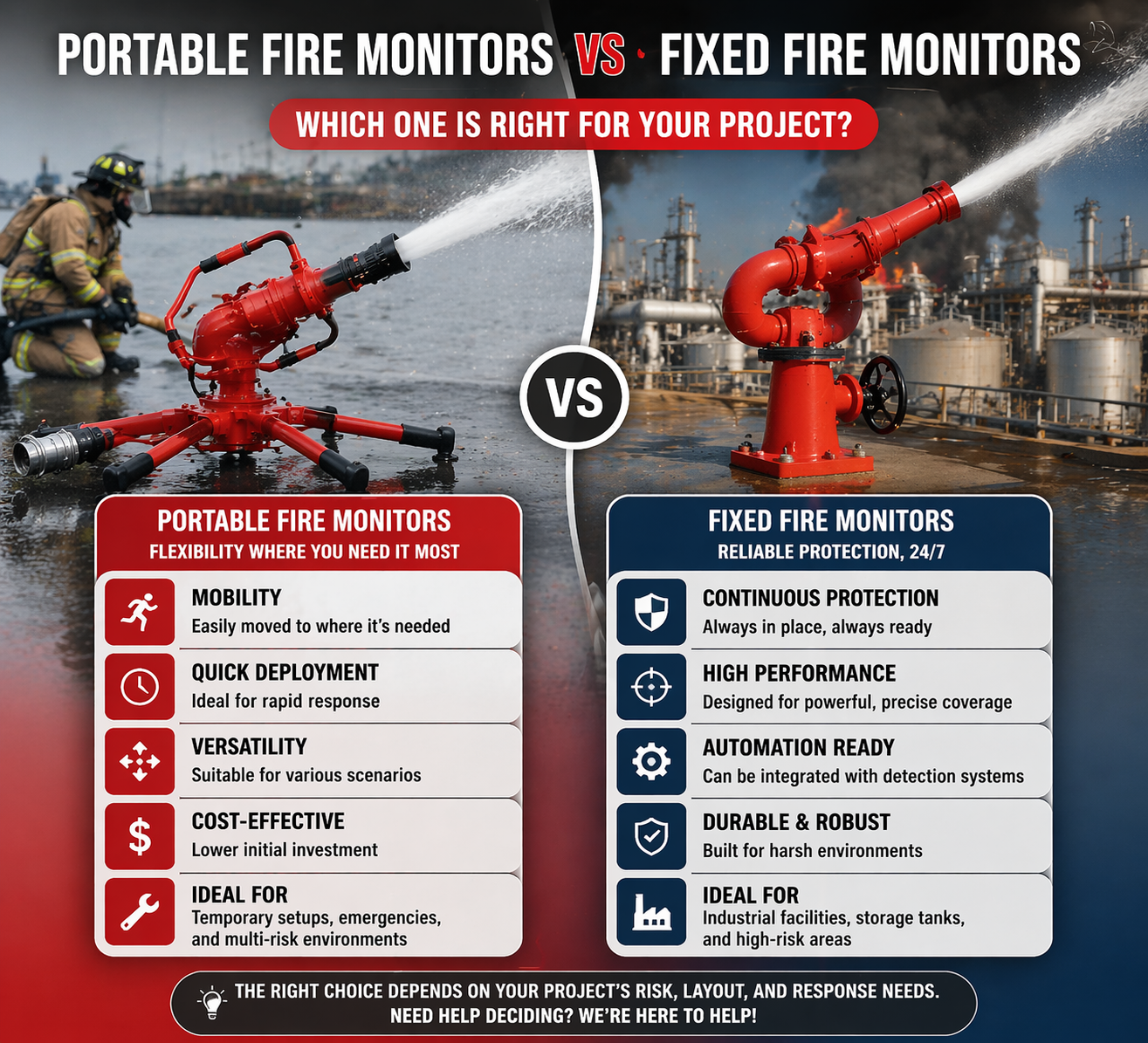 fire hunter co Portable Fire Monitors vs Fixed Fire Monitors Which One is Right for Your Project
